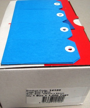 Avery 14120 Shipping Tags Size 4 Blue 108 x 54mm Box 1000